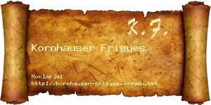 Kornhauser Frigyes névjegykártya